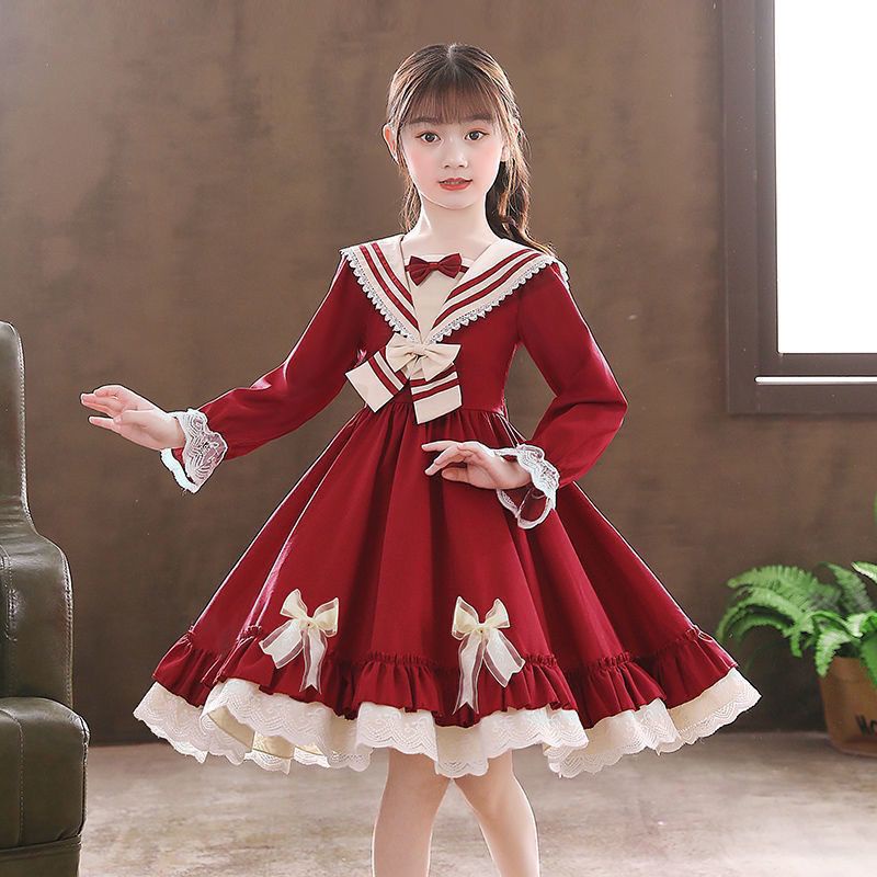 Đầm Công Chúa Lolita Phong Cách Phương Tây Thời Trang Thu Đông Mới Cho Bé Gái