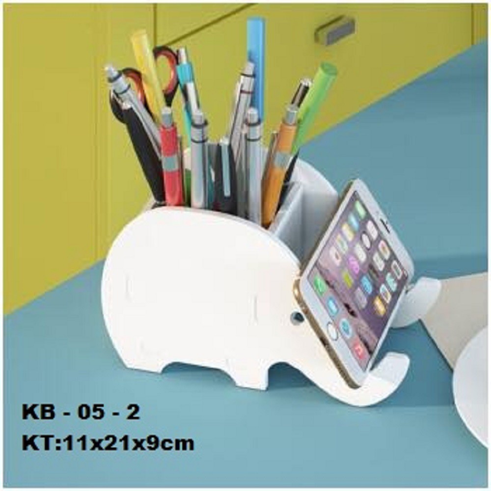 Hộp đựng bút cọ trang điểm kiêm giá đỡ điện thoại tiện ích