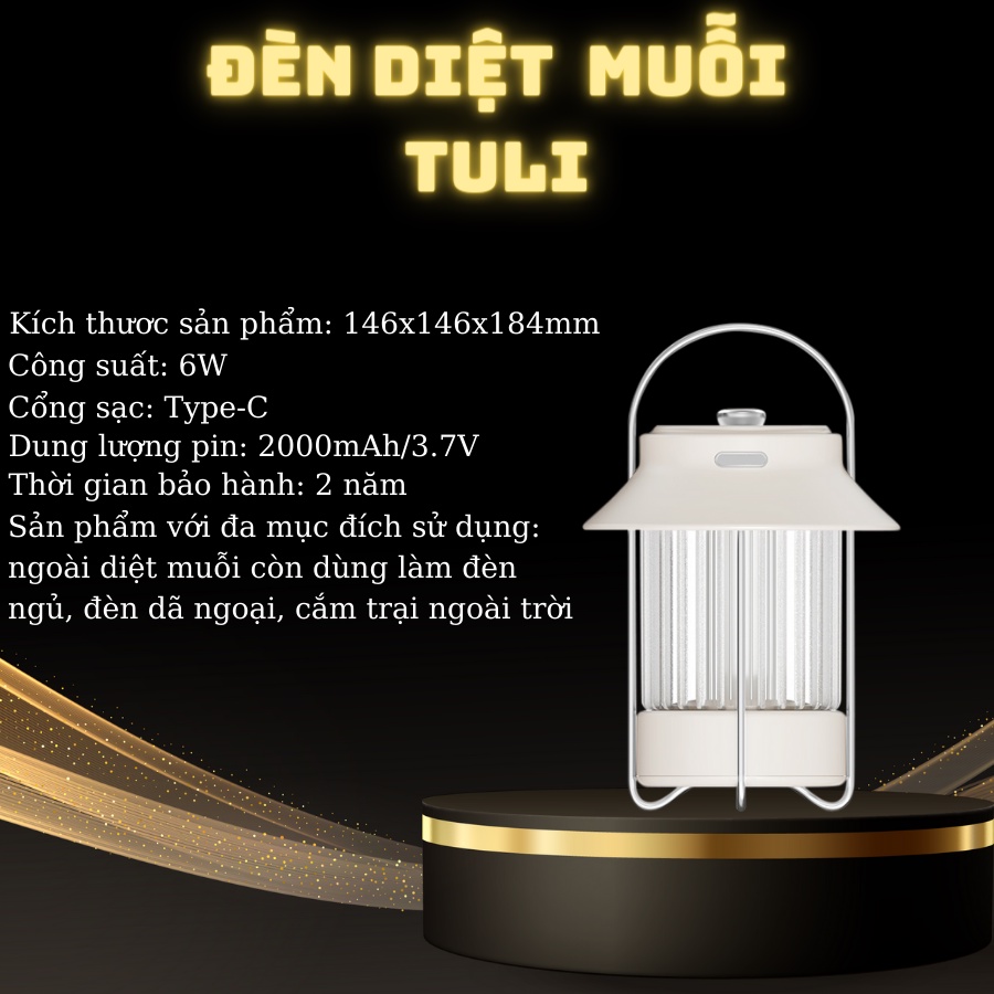 Đèn máy bắt đuổi muỗi cao cấp, thông minh TuLi Q45 công suất 6W an toàn không độc hại, hiệu quả đến 98%, Bảo hành 2 năm.