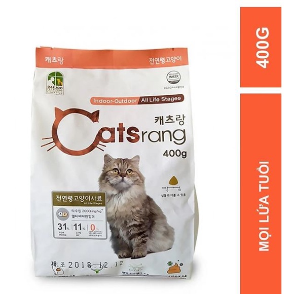 Thức ăn hạt cho mèo mọi lứa tuổi CATSRANG 400g