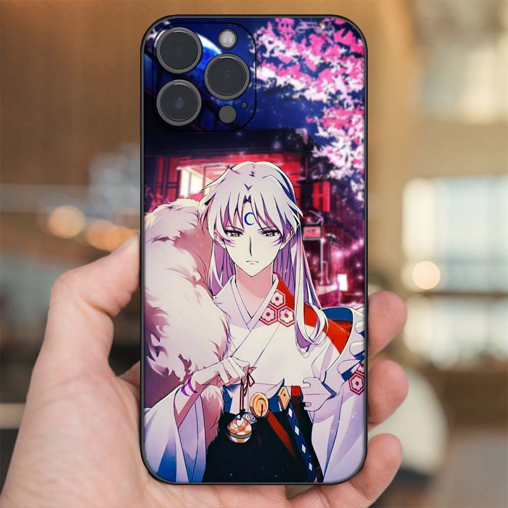 Ốp lưng iPhone 13 Pro Max dẻo đen cạnh vuông in hình Inuyasha Sesshomaru Khuyển Dạ Xoa