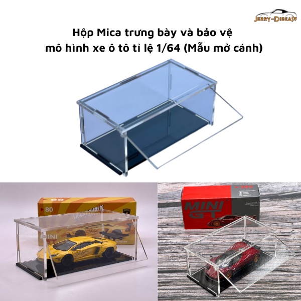 Hộp Mica trong suốt trưng bày mô hình ô tô tỉ lệ 1:64-1/64 & 1/72 Mica lắp ghép và chống bụi