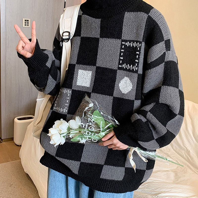 Áo sweater Cổ Lọ Dày Dặn Dáng Rộng Thời Trang Cho Nam Giới