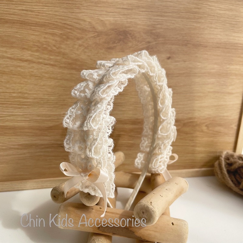 Bờm, kẹp tóc lolita ren mix nơ cho bé