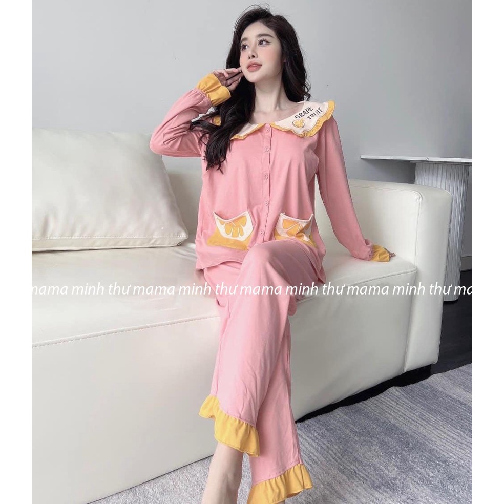 Bộ bầu - bộ sau sinh - chất liệu cotton - kiểu mới thời trang ( Dài - Túi - Múi Cam )