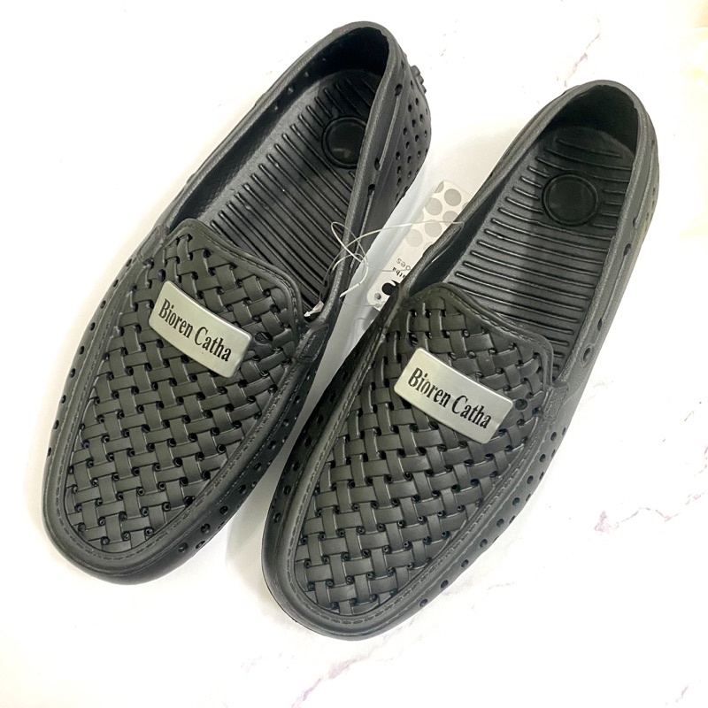 Giày mọi giày tây lười giày nhựa giả da cao cấp đi mưa big size 39 40 41 42 43 44