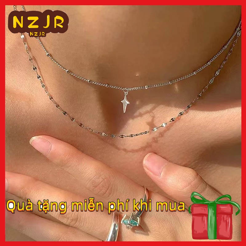 ※NZJR※Vòng cổ Thép Titan Hai Lớp Thời Trang Dành Cho Nữ