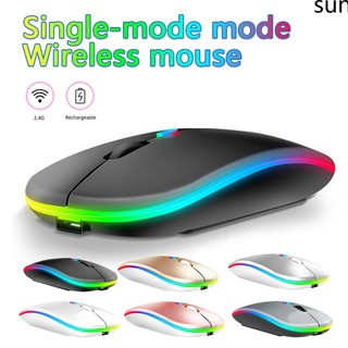 Chuột không dây 2.4g chuột công thái học yên tĩnh rgb sạc usb có đèn nền tương thích cho máy tính xách tay-sun. vn