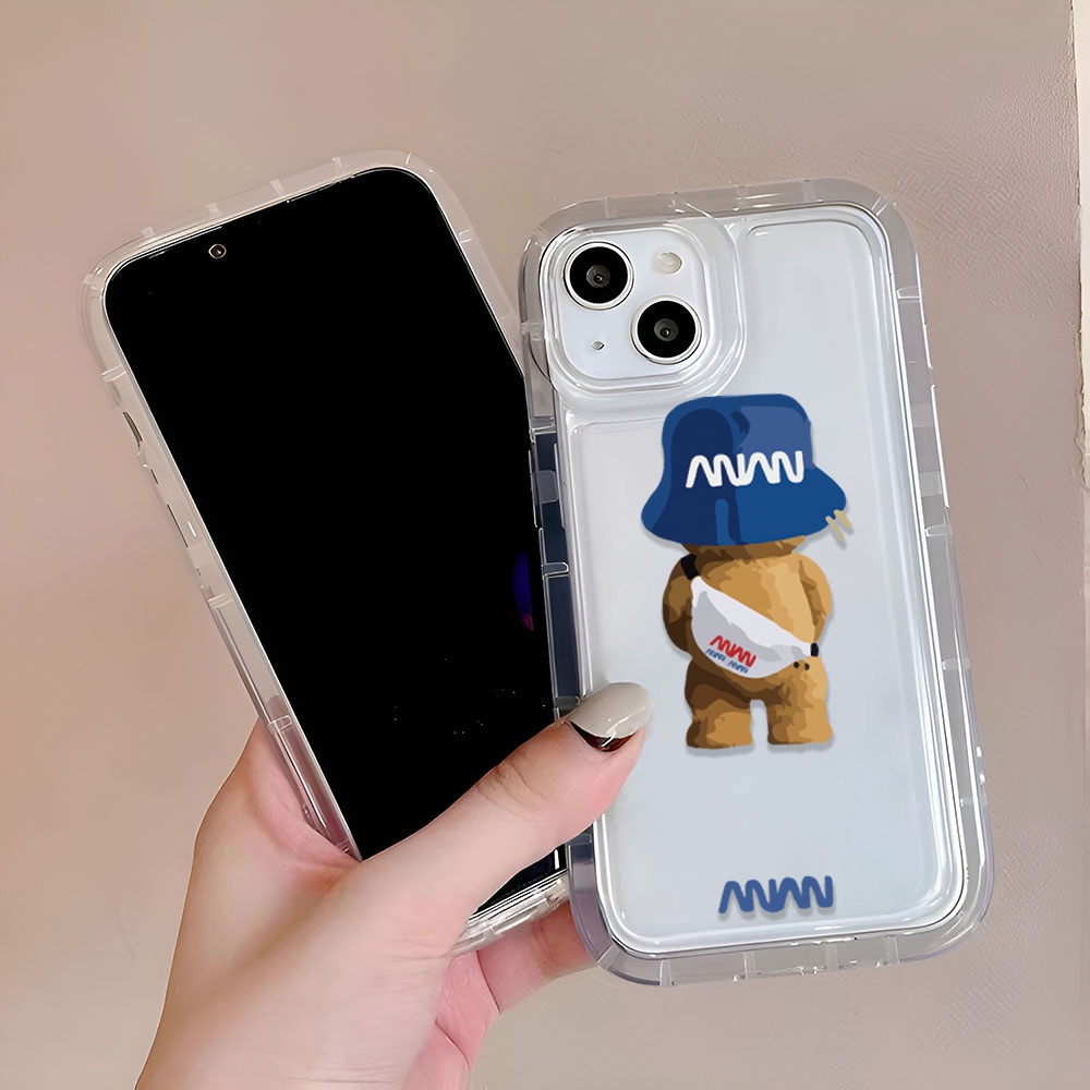 Ốp Điện Thoại Trong Suốt In Hình Gấu NASA Cho iphone 14promax 11 13 12 7Plus X XS Max