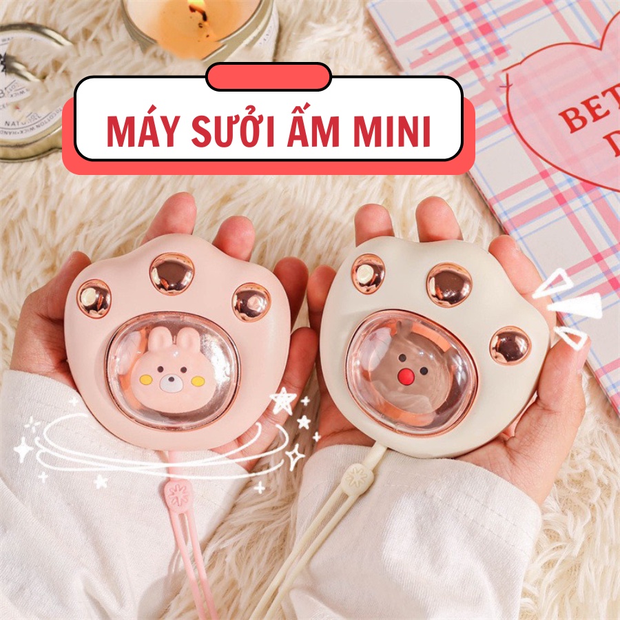 Máy sưởi ấm mini cầm tay đa năng hình chân mèo Pin sạc 2400Mah 4 tiếng sử dụng - Máy massage sưởi ấm tay nhỏ gọn