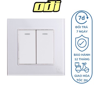 Công tắc 2 nút nhấn có dải phản quang lgtech f71-0002w