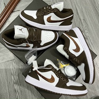 Hàng sẵn giày thể thao sneaker Jd nâu thêu bản cao cấp nam nữ ảnh thật shop tự chụp