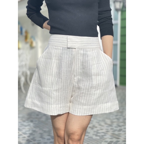TEEMIN - Quần Đùi Bản To Linen Cao Cấp