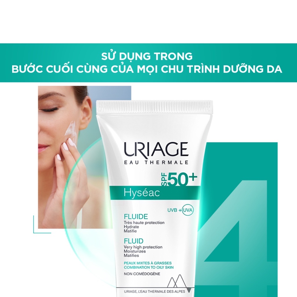 Sữa chống nắng cho da dầu, mụn URIAGE HYSÉAC SPF50+ UVB+UVA FLUIDE 50ml