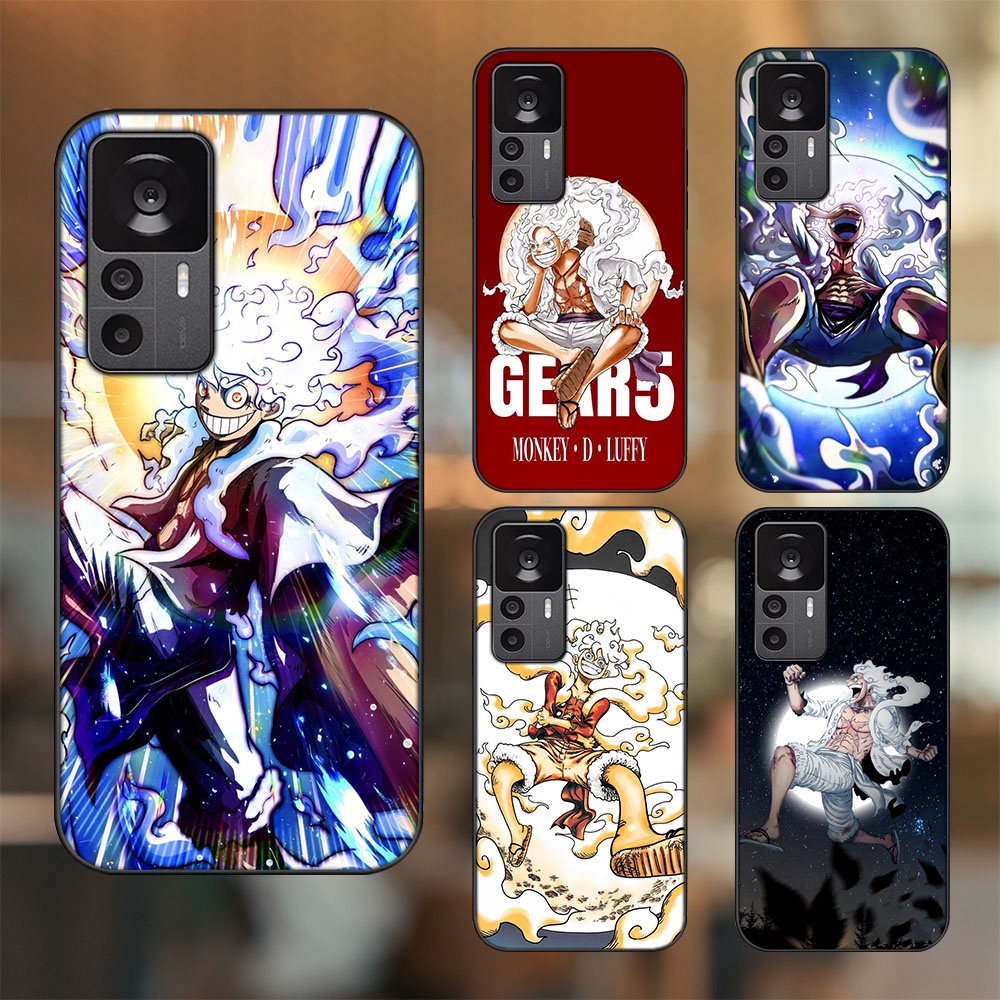 Ốp lưng Xiaomi 12T viền đen in hình Luffy Gear 5 Nika One Piece Đảo Hải Tặc