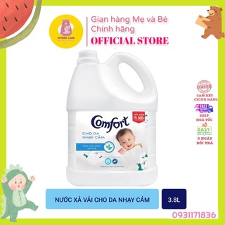 COMFORT Nước Xả Vải Trắng Cho Da Nhạy Cảm Em Bé Can nhựa to 3.8kg 3.8 lít 3,8l 3.8l
