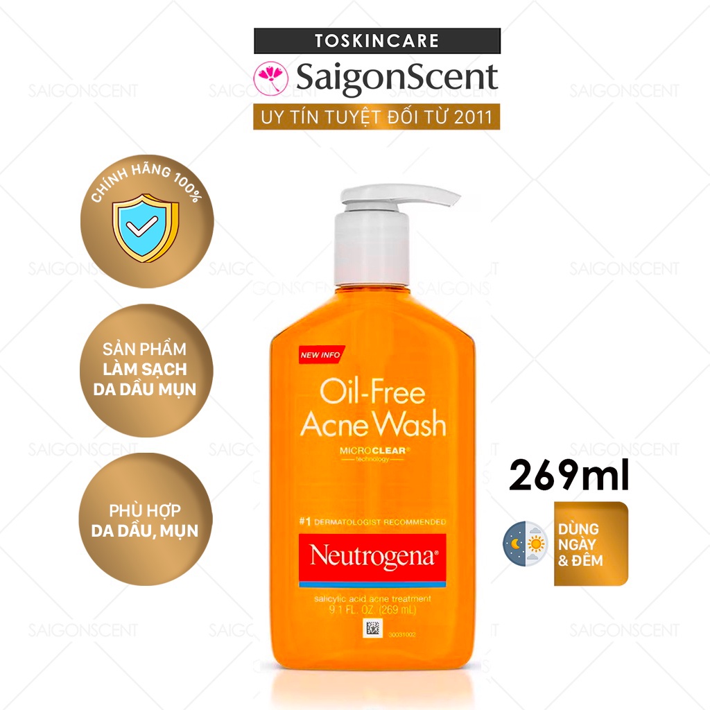 Sữa rửa mặt da mụn Neutrogena Oil-Free Acne Wash ( 269mL )