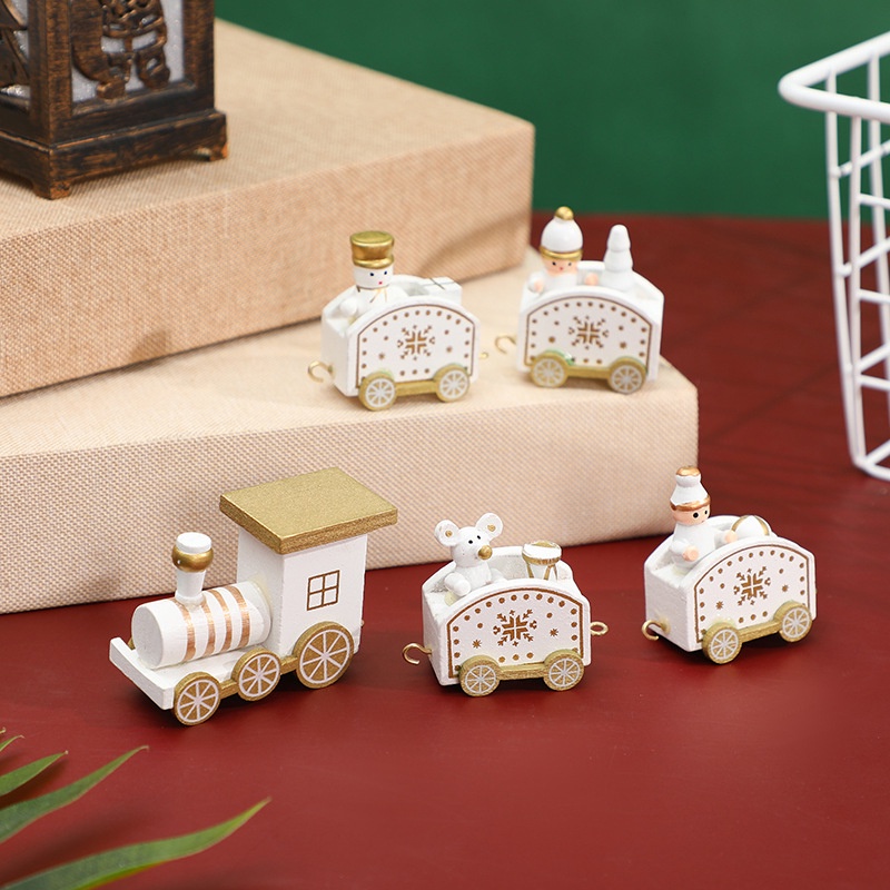 Xe đồ chơi - Đoàn tàu xe lửa trang trí giáng sinh CHẤT LIỆU GỖ MONTESSORI