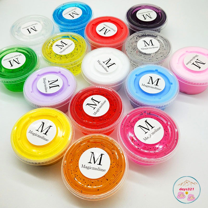 Slime chữ M hộp plan 70ML kim tuyến nhũ Đồ chơi hũ slam chất nhầy ma thuật squishy