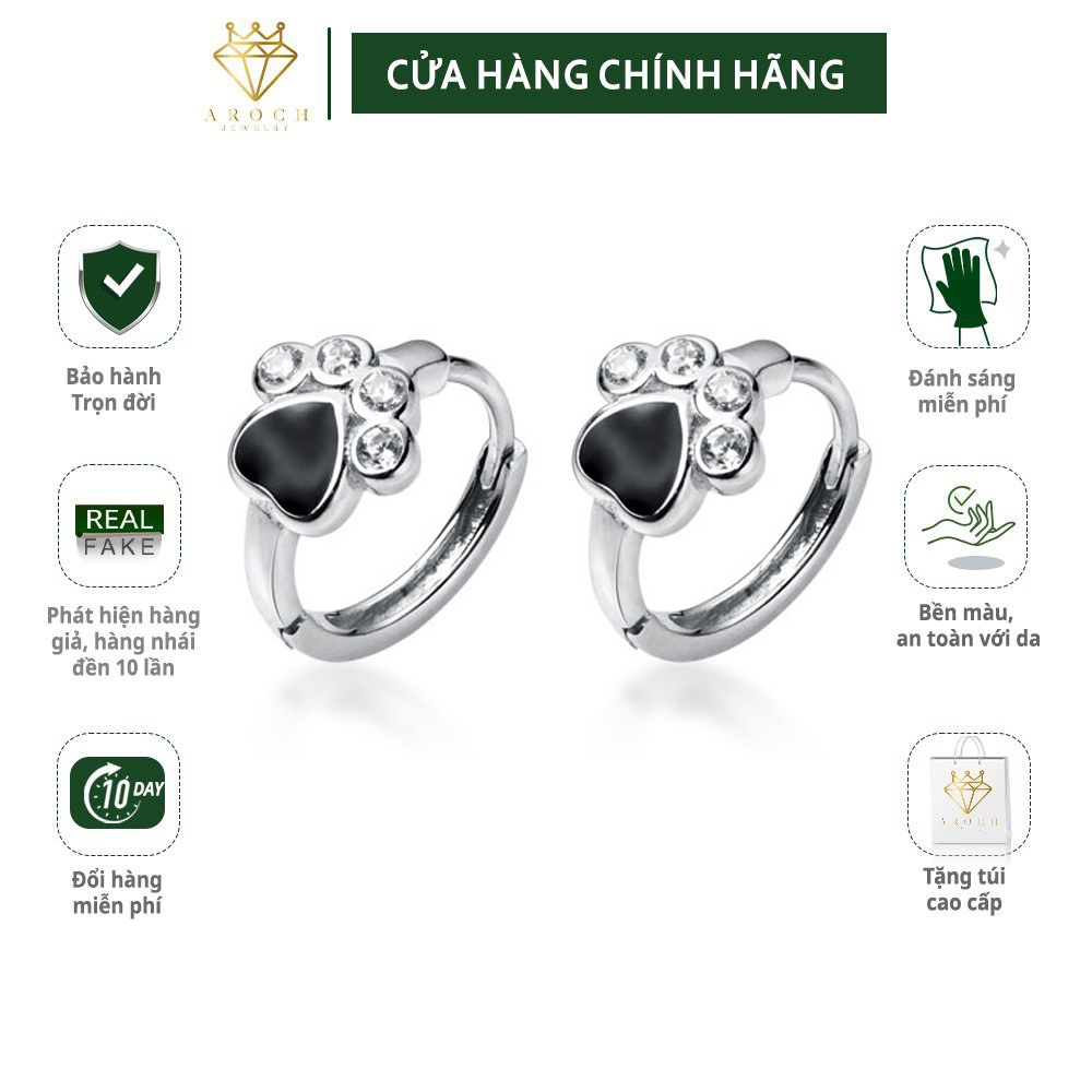 Khuyên tai bạc Ý s925 vuốt mèo dễ thương G4467 - AROCH Jewelry