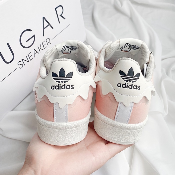 Giày adidas superstar Das Sò màu hồng kem , Giày Thể Thao Adidas Originals Superstar Cappuccino Pink Bản SC
