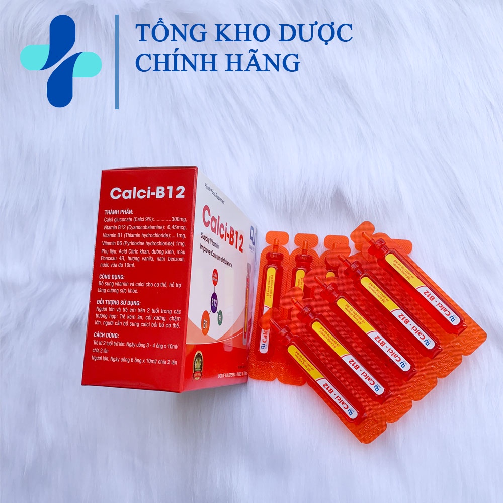 Calci B12 ống nhựa -bổ sung vitamin cải thiện tình trạng thiếu canxi (h/20 ống )