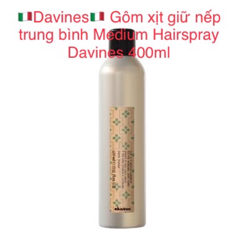 🇮🇹Davines🇮🇹 Gôm xịt giữ nếp trung bình Medium Hairspray Davines 400ml