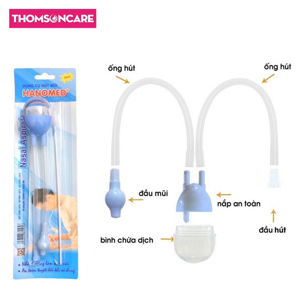 Dụng cụ hút mũi HANOMED Tanaphar giúp nhanh chóng làm sạch mũi cho bé, an toàn khi sử dụng