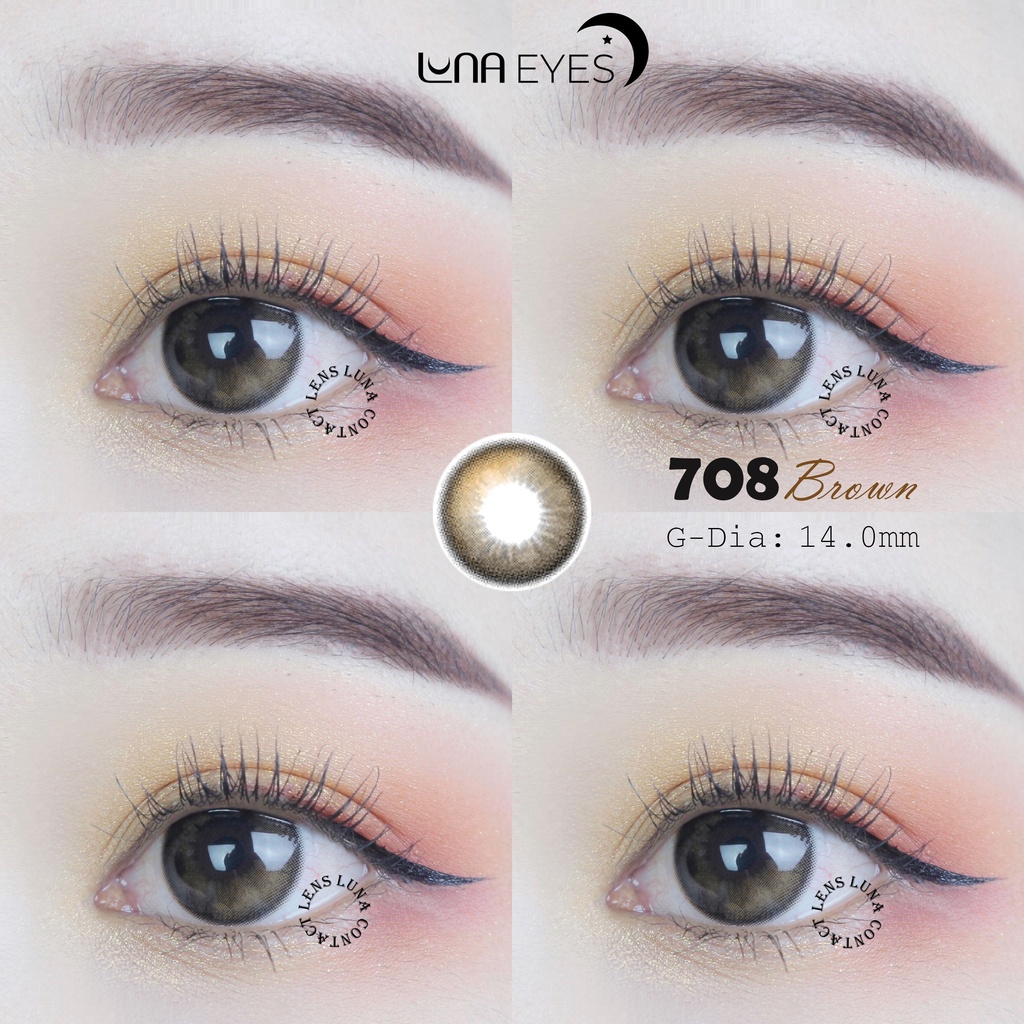 Kính áp tròng LUNA EYES 708 BROWN - Lens size nhỏ