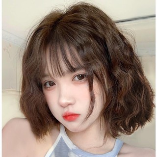 Bộ Tóc Giả Dài Ngang Vai Mái Ngang Và Xoăn Bằng Len Thời Trang Cho Nữ