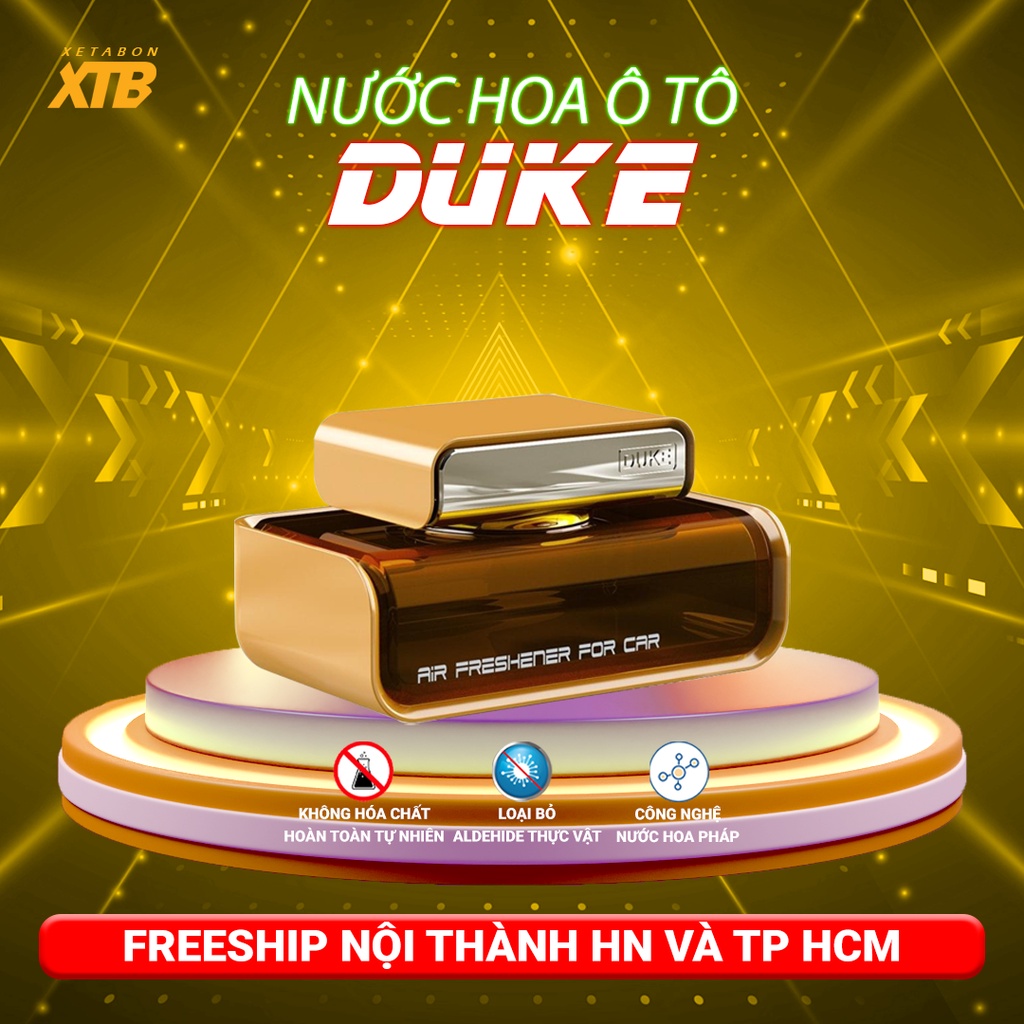 Nước hoa ô tô Duke cao cấp nhập khẩu từ Pháp chiết xuất 100% từ thiên nhiên khử mùi chống say xe tốt cho sức khỏe