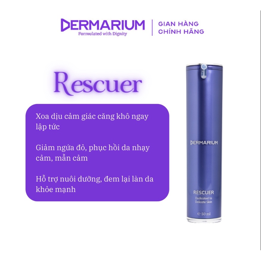 [Mã BMLT30 giảm đến 30K đơn 299K] Kem Dưỡng Ẩm Dermarium The Rescuer, Ease cream phục hồi, cấp ẩm chuyên sâu 45g