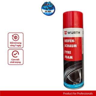 Chai xịt vệ sinh, bảo vệ lốp hoạt tính wurth no. 0890121- chính hãng đức