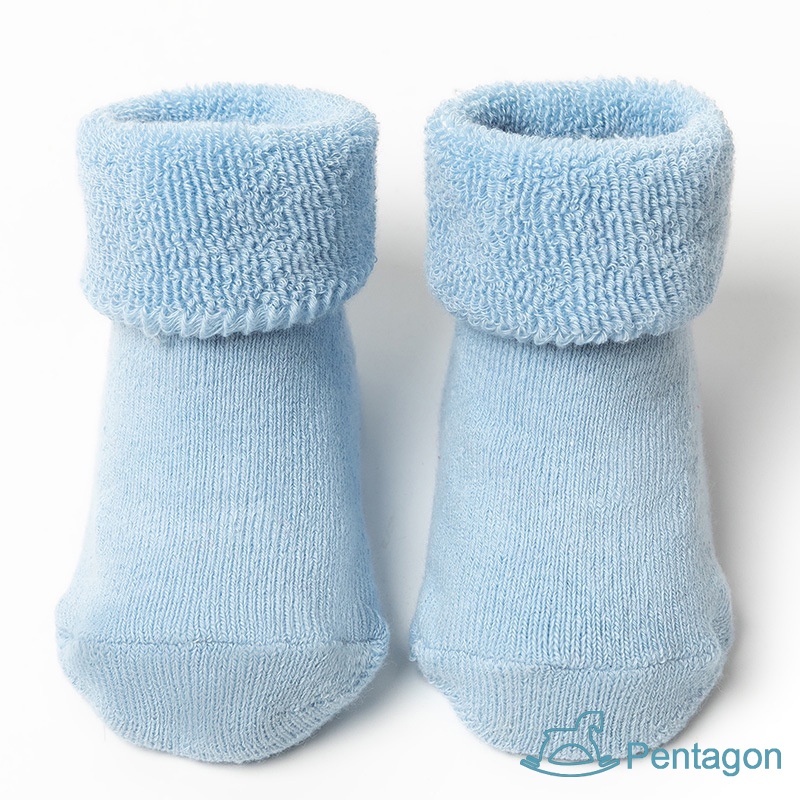 Đôi Vớ Cotton Dài Màu Trơn Chống Trượt Dễ Thương Cho Bé