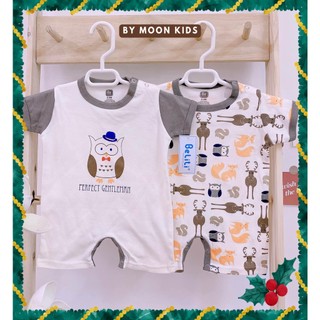 Set 2 bộ body cộc tay xuất Mỹ chất cotton cao cấp hãng Beliti cho bé trai, bé gái - Moon kids fashion