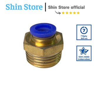 Chân ren nối hơi nước Ren 21 nhấn ống 6-8-10-12 -SHINSTORE