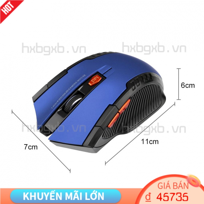 Chuột Quang Không Dây 2 4Ghz 6 Nút Bấm 800 / 1200 / 1600DPI