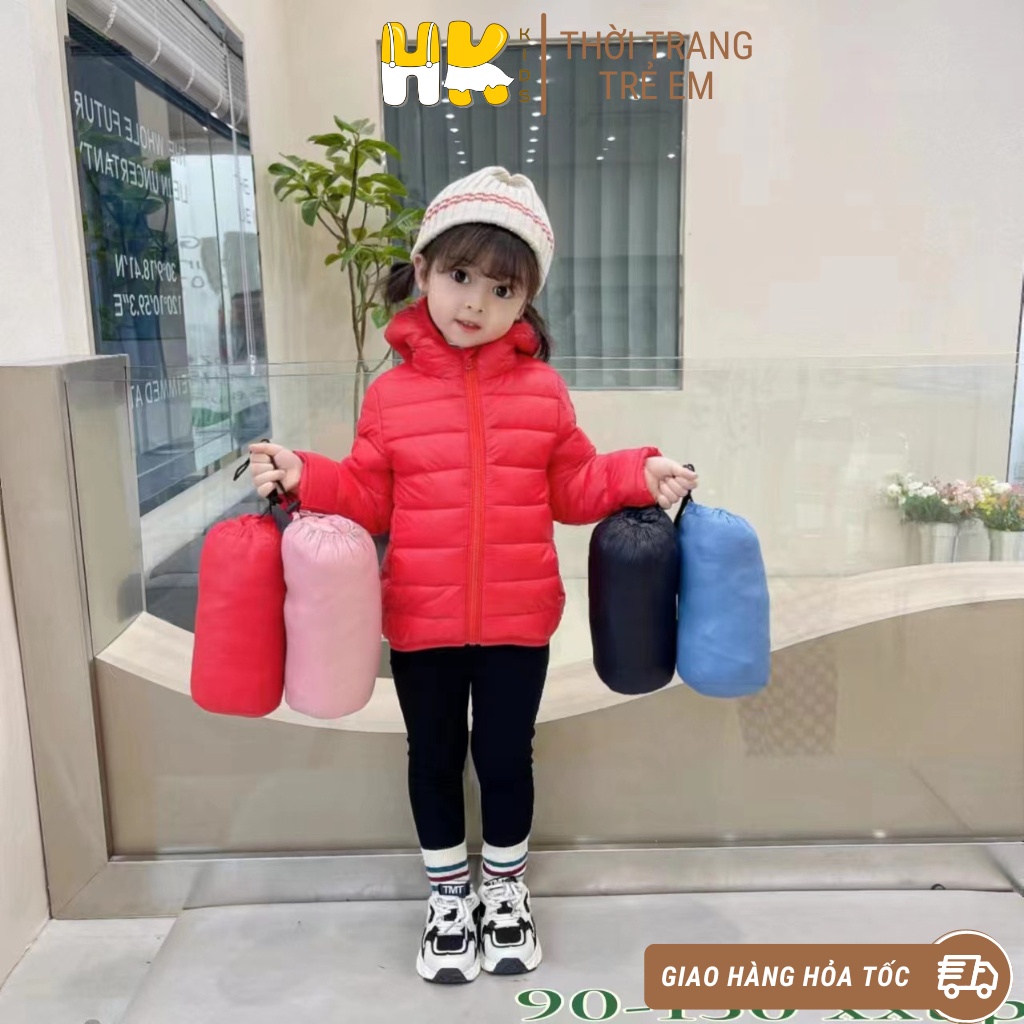 Áo khoác phao siêu nhẹ cho bé HK KIDS, áo phao lông vũ mềm và mỏng giữ ấm mùa đông sz từ 1-6 tuổi (mã AK001)