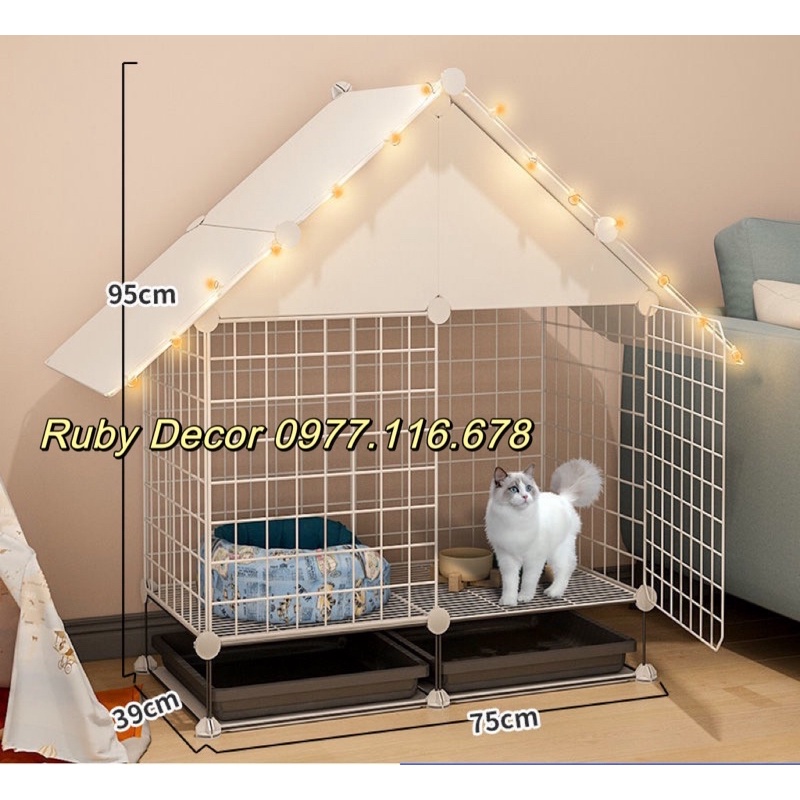 CHUỒNG QUÂY CHÓ MÈO ,LỒNG NUÔI THÚ CƯNG ĐA NĂNG - Ruby Decor
