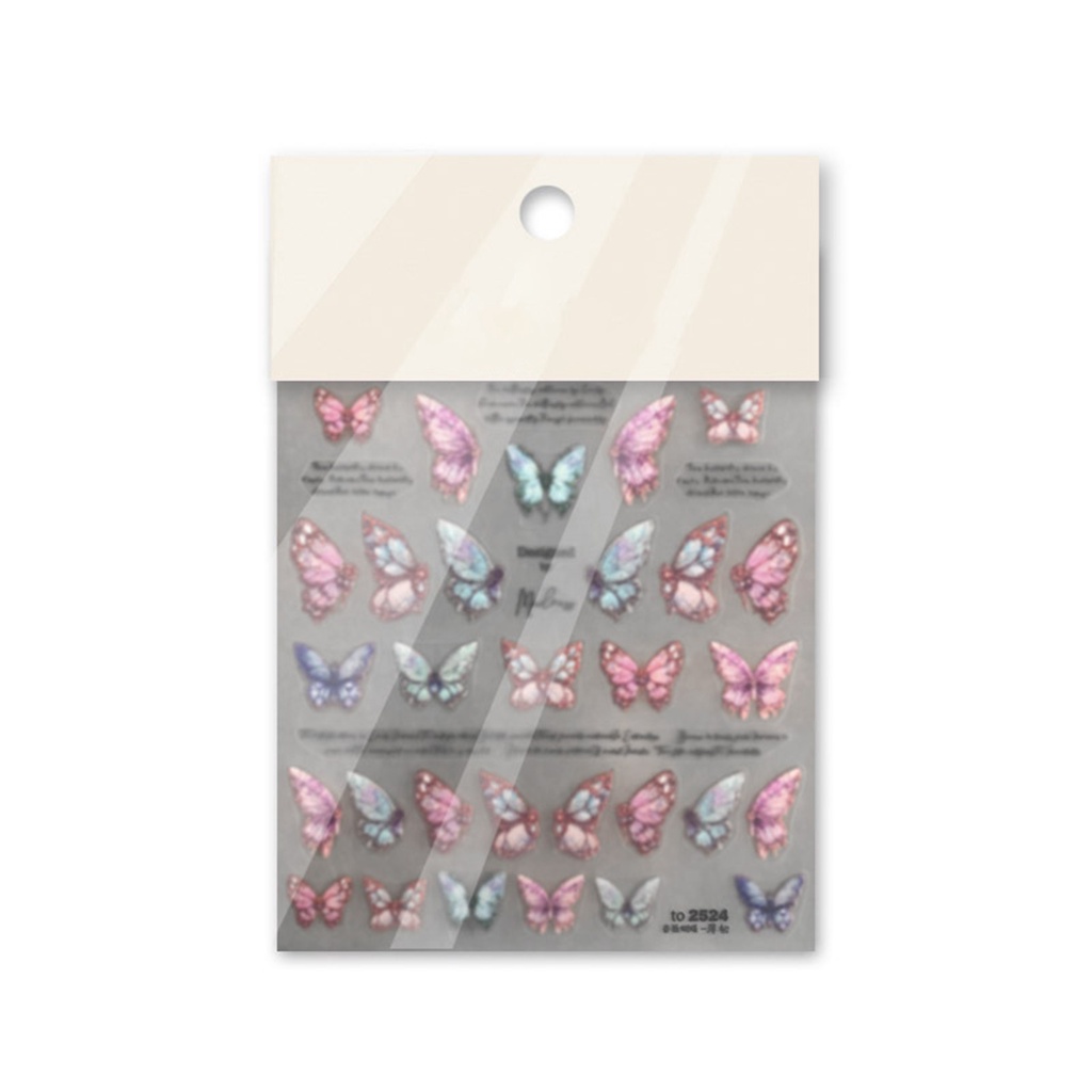 1 Tấm Hình Dán Móng Tay Hình Bướm 5D DIY