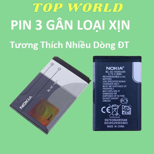 ⚡GIÁ RẺ SỐ 1⚡ Pin zin Nokia BL 5Cdành cho cho nhiều dòng 105, 106, 107, 108, 100, 101, 110, 1200, 1202, 1280