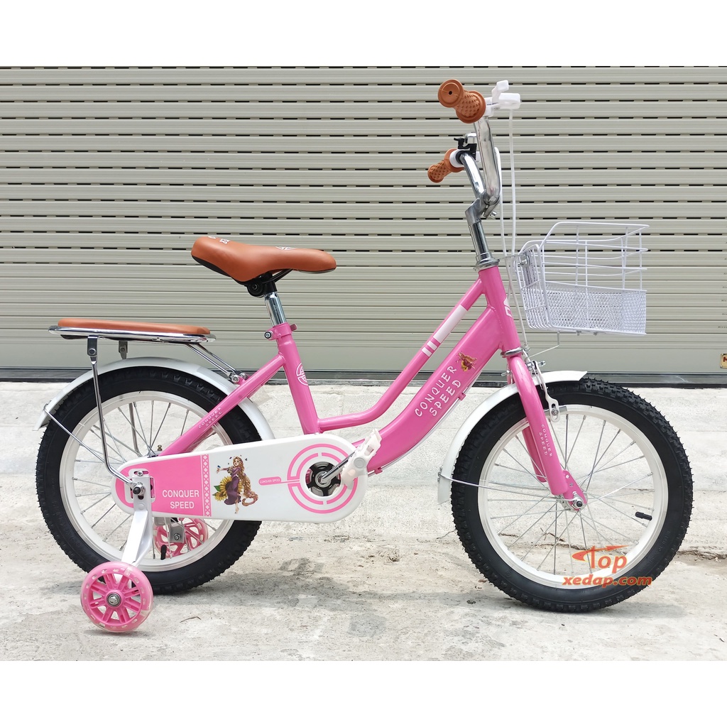 xe đạp 16inch cho bé gái từ 4-7 tuổi, bảo hành 2 năm ( lắp ráp hoàn chỉnh )