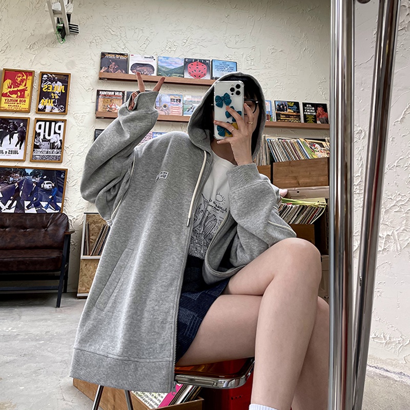 Áo khoác NRVP hoodie tay dài kiểu dáng thể thao cho nữ