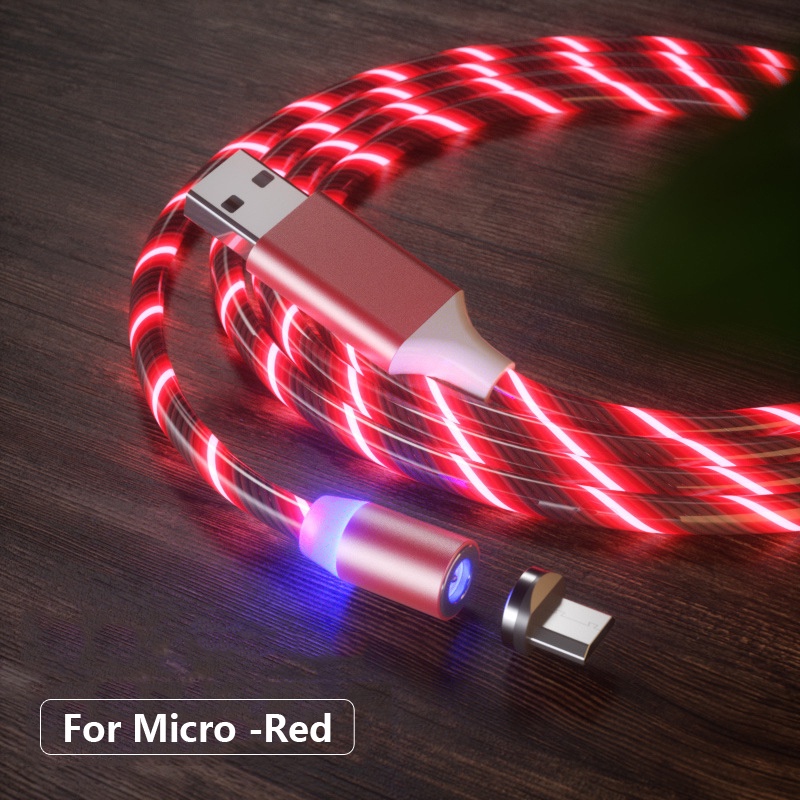 Dây cáp sạc nhanh có đèn LED 2.4A cổng Micro USB Type C