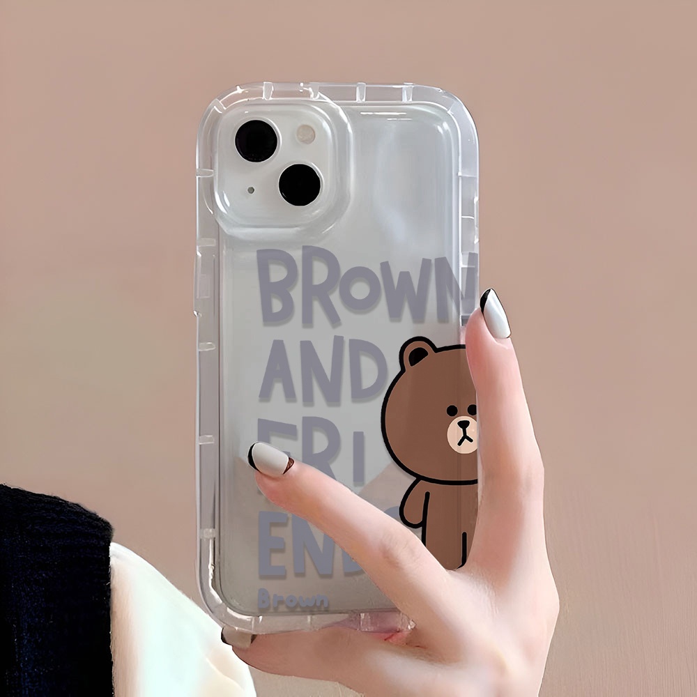 Ốp Điện Thoại Trong Suốt In Hình Gấu NASA Cho iphone 14promax 11 13 12 7Plus X XS Max