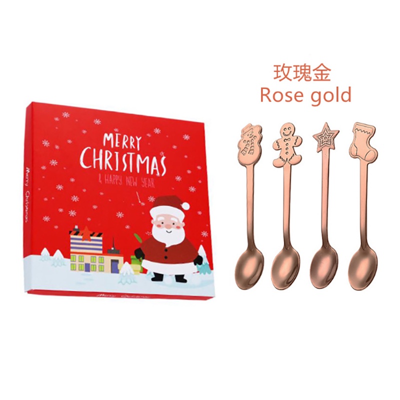 Muỗng Cà Phê Bằng Thép Không Gỉ Ánh Sáng Vàng Dùng Trang Trí Giáng Sinh Martijn