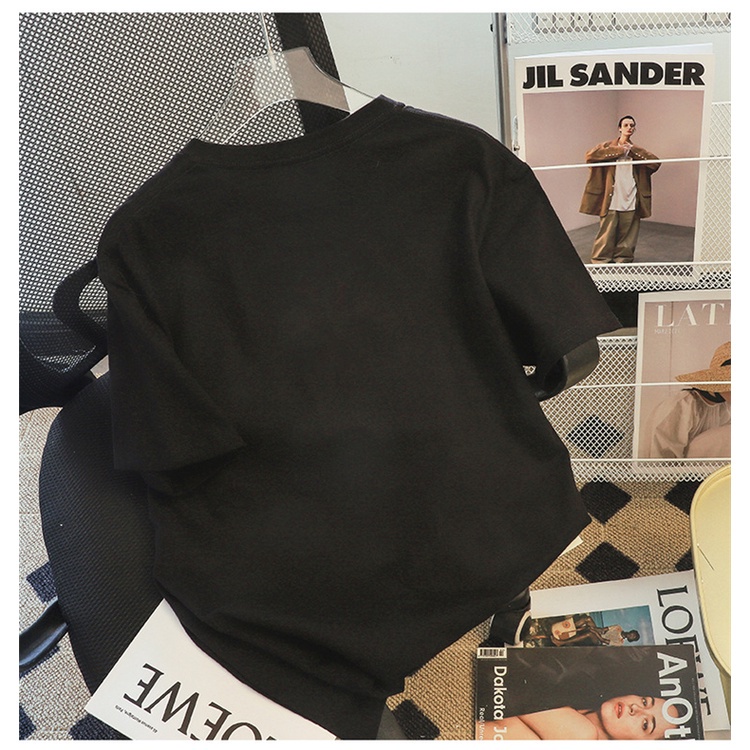 NRVP Áo Thun 100% Cotton Tay Ngắn Dáng Rộng