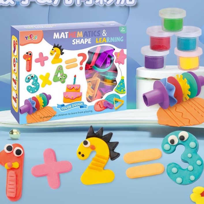 Đất nặn tạo hình số và chữ an toàn cho bé chất liệu bột mì không dính tay kích thích sáng tạo