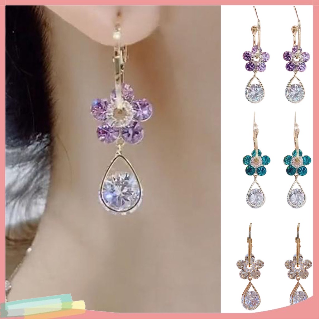 Đôi Khuyên Tai HìNh Hoa HướNg Dương ĐíNh Kim Cương Giả ThờI Trang Cho Nữ S925