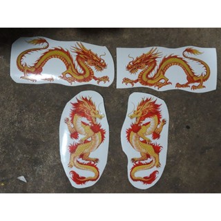 Cặp tem hình Rồng dán trang trí xe ô tô, xe tải